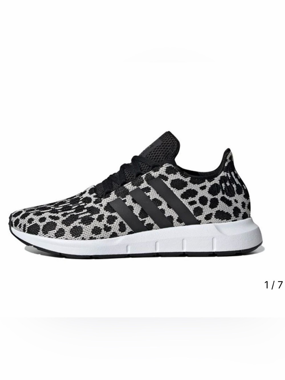 adidas Swift Run 1.0 Animal Print Sneakers Black & White size 8.5